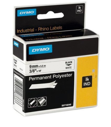 CINTA ROT.DYMO RHINO POLYESTER 9 BLANCO