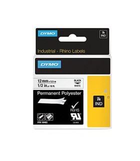 CINTA ROT.DYMO RHINO POLYESTER 12 BLANCO