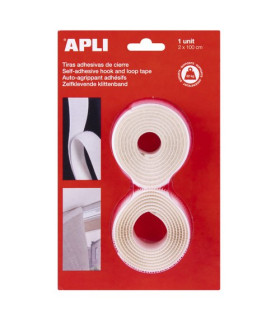CINTA VELCRO APLI ADHESIVA 2x100 cm BL