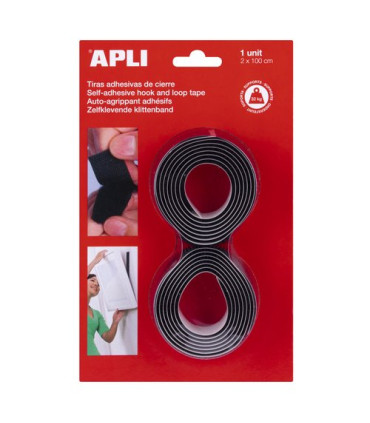 CINTA VELCRO APLI ADHESIVA 2x100 cm NG