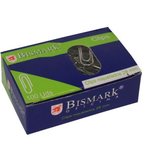 CLIP BISMARK Nº1,5 (28 mm.) NIQUEL C/100