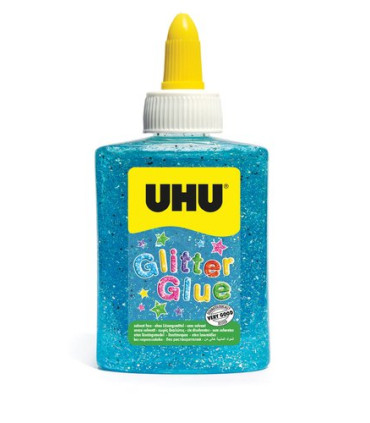 COLA GLITTER GLUE UHU B/88 ml AZUL