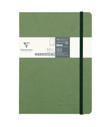 CUADERNO CF. COSIDO A5 96h DOT VERDE