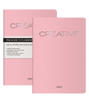 CUADERNO DOHE CREATIVE A4 ROSA