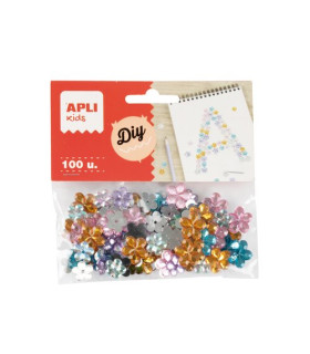 DIAMANTES ACRIL. APLI FLORES B/100