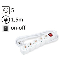 ENCHUFE PROTECTOR 5 SALIDAS 1,5m REGLETA