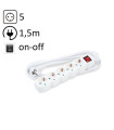ENCHUFE PROTECTOR 5 SALIDAS 1,5m REGLETA