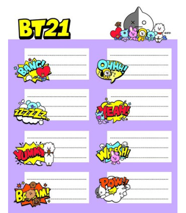 ETIQUETA ESCOLAR ERIK 15,8x20 BT21
