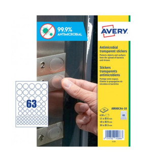 ETIQ.AVERY AM00CA4 ANTIB. 10h A4 CIRCULO
