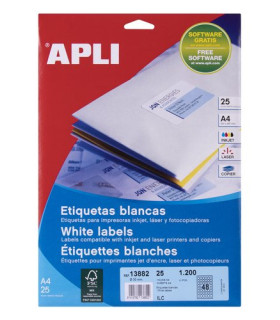 ETIQ.IMP.APLI 13882 25h A4 BLANCA Ø 30