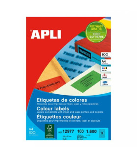 ETIQ.IMP.APLI 12977 100h A4 VERDE 105x37