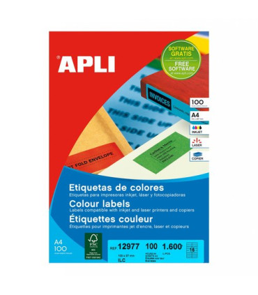 ETIQ.IMP.APLI 12977 100h A4 VERDE 105x37