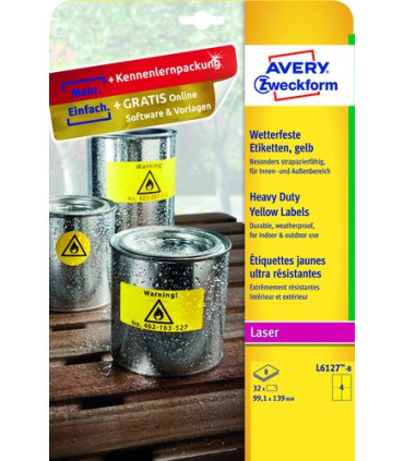 ETIQ.IMP.AVERY L6127 8h A4 AMAR.99,1x13
