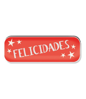 ETIQ.REG. R.250 FELICIDADES ROJO
