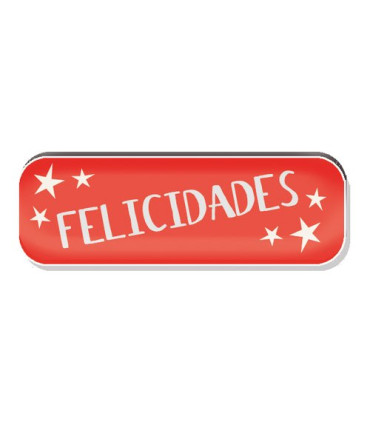 ETIQ.REG. R.250 FELICIDADES ROJO