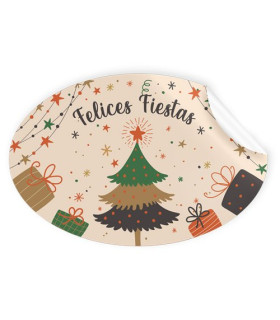 ETIQ.REG. R.250 OVAL. FELICES FIESTAS