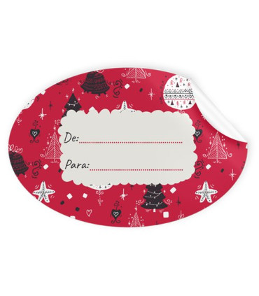 ETIQ.REG. R.250 OVAL. NAVIDAD ROJO