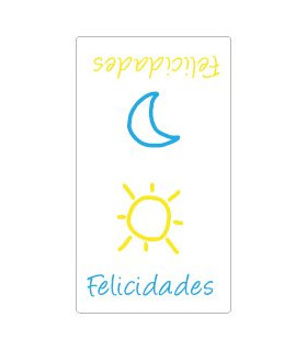 ETIQ.REG. R.300 FELICIDADES SOL/LUNA