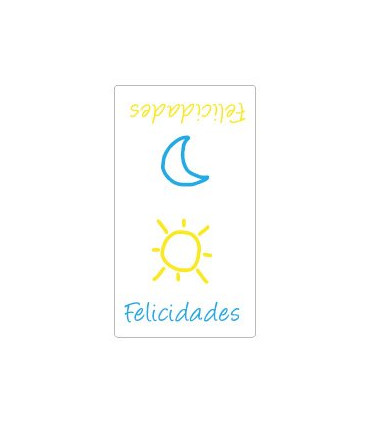 ETIQ.REG. R.300 FELICIDADES SOL/LUNA
