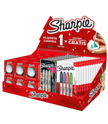 EXPOSITOR SHARPIE + BOLAS NAVIDAD