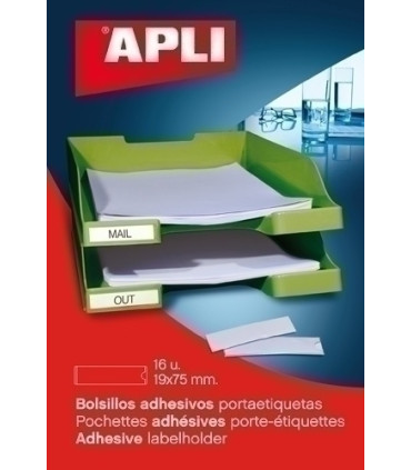 FUNDA ADHESIVA APLI  35x75 ETIQ. P/8