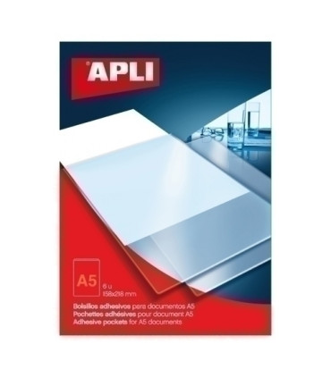 FUNDA ADHESIVA APLI A5 BOLSILLO P/6