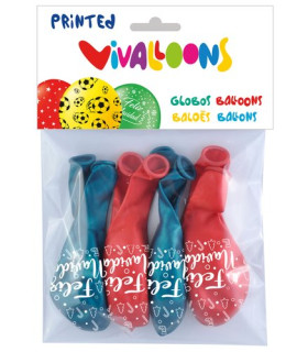 GLOBO FELIZ NAVIDAD 5 CARAS BOLSA DE 8