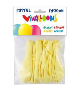 GLOBO  PASTEL AMARILLO CLARO BOLSA DE 10
