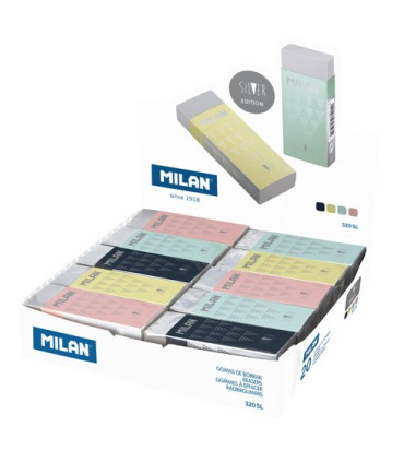 GOMA BORRAR MILAN NATA 320 SILVER C/20