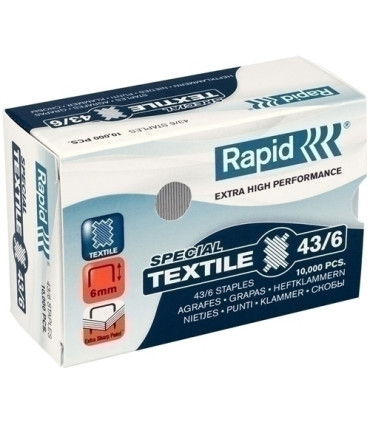 GRAPAS RAPID TEXTIL 43/6 GALV.cj.10000