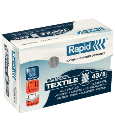 GRAPAS RAPID TEXTIL 43/8 GALV.cj.10000