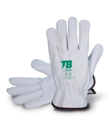 GUANTES TB PIEL VAC. FLOR T-9 GRIS