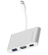 HUB SILVER HT USB-C A 3 EN 1