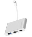 HUB SILVER HT USB-C A 3 EN 1