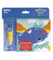 JUEGO EDUC.APLI BLOC COLOREAR AGUA MAR.