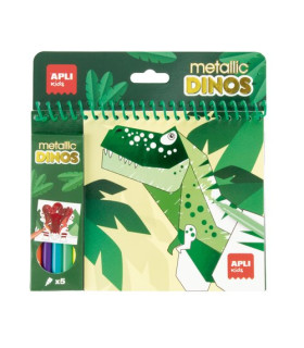 JUEGO EDUC.APLI BLOC COLOREAR MET. DINOS