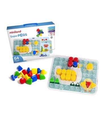 JUEGO ED.MINILAND SUPERPEGS (64 PZS) (2-