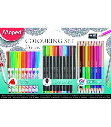 KIT MAPED COLORING COLOR MANDALA 33 PIEZ