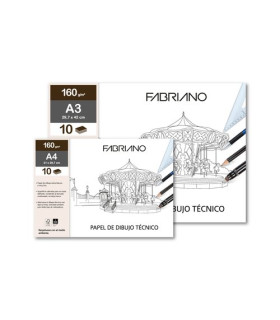LAM.DIB.FABRIANO LINEAL A4 M-PK 10h LISO