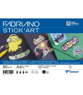 LAMINAS DIBUJO FABRIANO ADH. A4 NEGRO P/