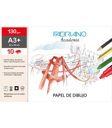 LAMINAS DIBUJO FABRIANO A3+ LISA B/10
