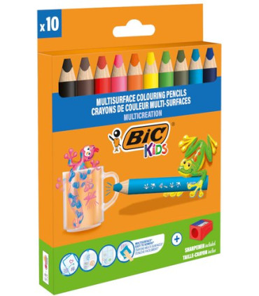 LAPICES COLOR BIC KIDS MULTISUPERF. E/10