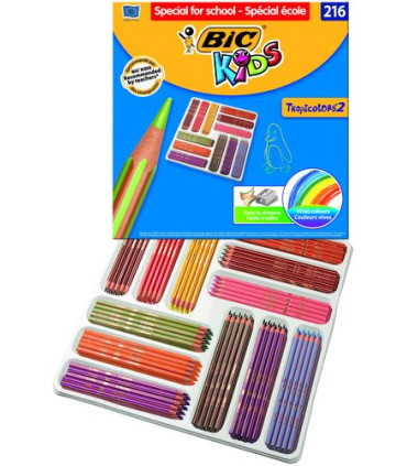 LAPICES COLOR BIC TROPICOLORS 2 C/216