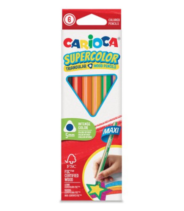 LAPICES COLOR CARIOCA SUPE.MAX.TRI. C/6