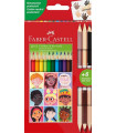 LAPICES COLOR FABER  est.12+3 BICOLOR