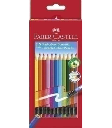 LAPICES COLOR FABER BORRABLE est.12 c/GM
