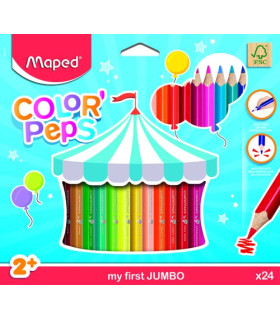 LAPICES COLOR MAPED COLOR PEPS JUMBO 24