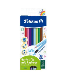 LAPICES COLOR PELIKAN BORRABLE est.12