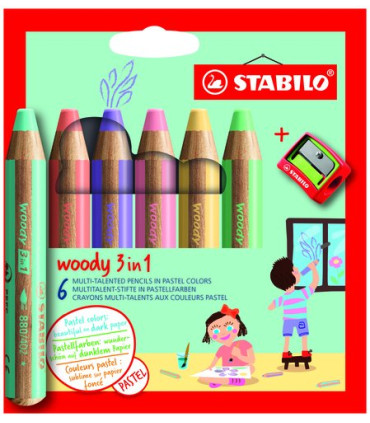 LAPICES STABILO WOODY 3 en 1 PAST.EST.6