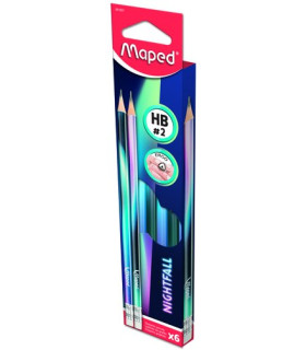LAPICES MAPED GRAFITO NIGHTFALL C/6